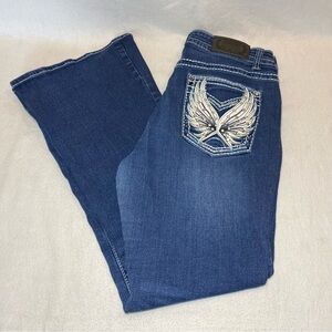 H&Y Premium Collection Jeans Embroidered/Studded Bootcut Mid Rise Women’s 15/16